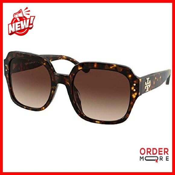 Plastic Square Sunglasses with Brown Gradient Lens for Women